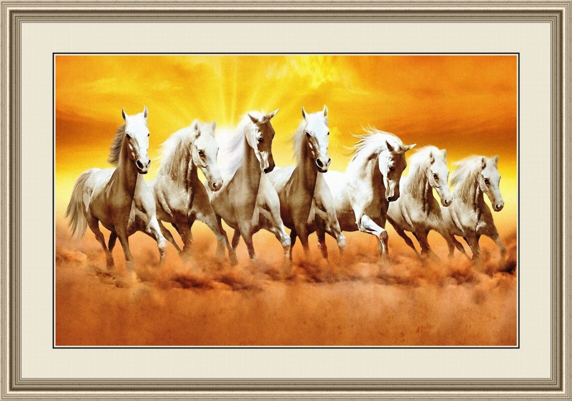 Seven Horses6 Canvas Painting As Per Vastu In Right Direction (with 