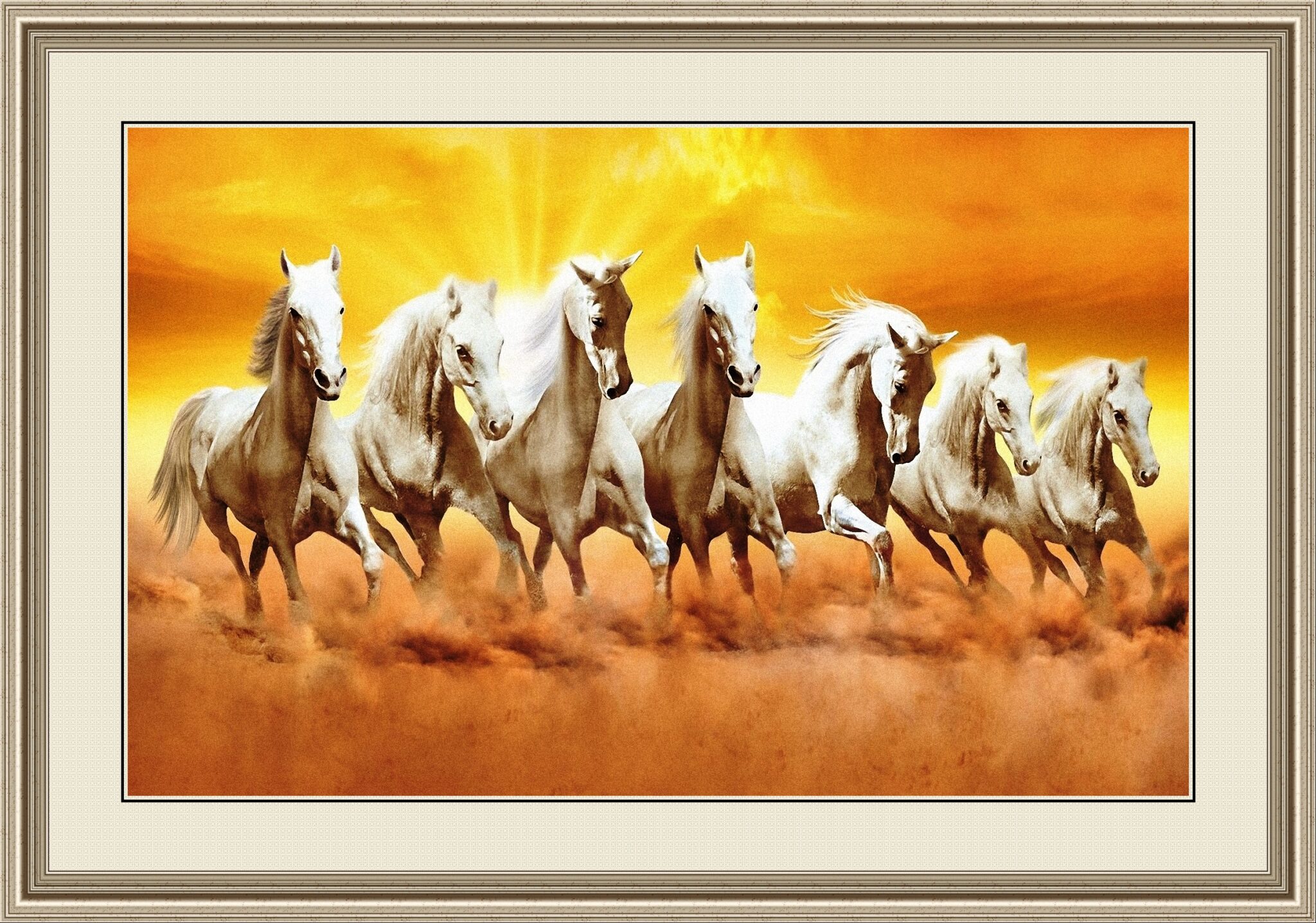 Seven Horses6 Canvas Painting As Per VASTU in Right Direction (With ...