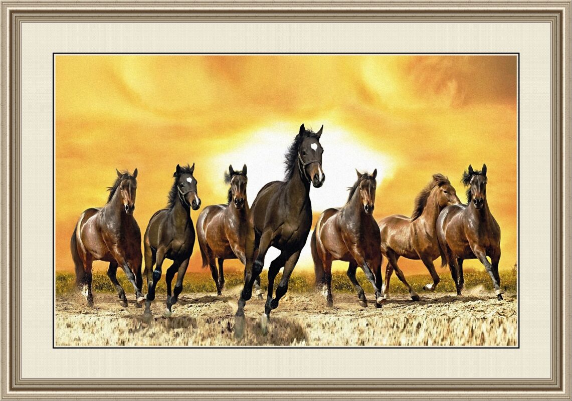 Seven Horses5 Canvas Painting As Per VASTU in Right Direction (With ...